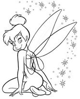 coloriage fee clochette a genoux